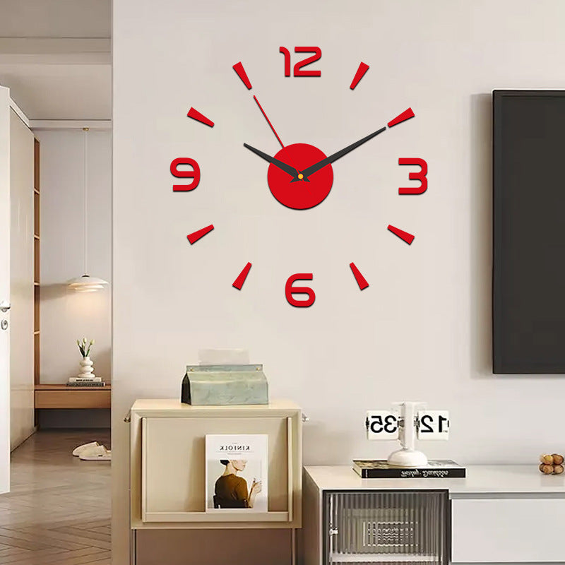 3D Luminous DIY Wall Clock Creative Design Mirror Surface Wall Decorative Sticker Watches