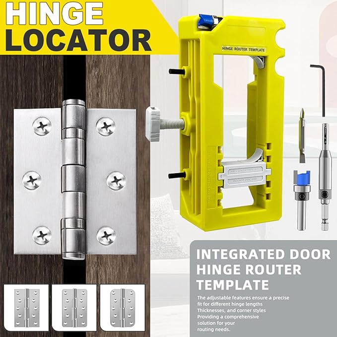 Hinge Jig Router Kit, Hole Locators, Door Hinge Installation Kits/Mortiser Templates