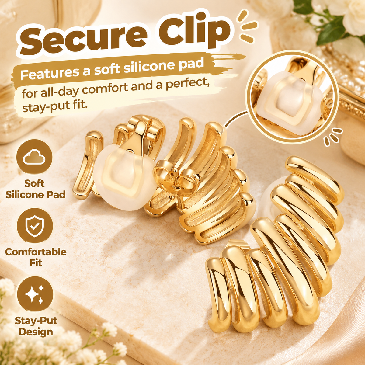 14K Gold-Plated Women’s Fashion Stud Earrings