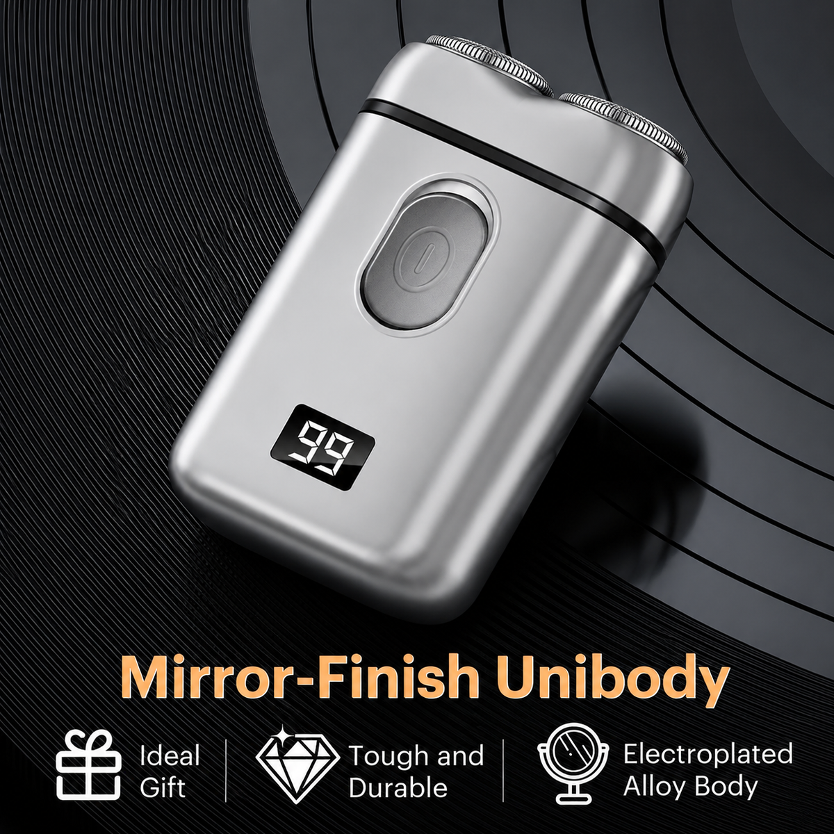 Portable Electric Shaver Dual Blade Usb Rechargeable Led Display