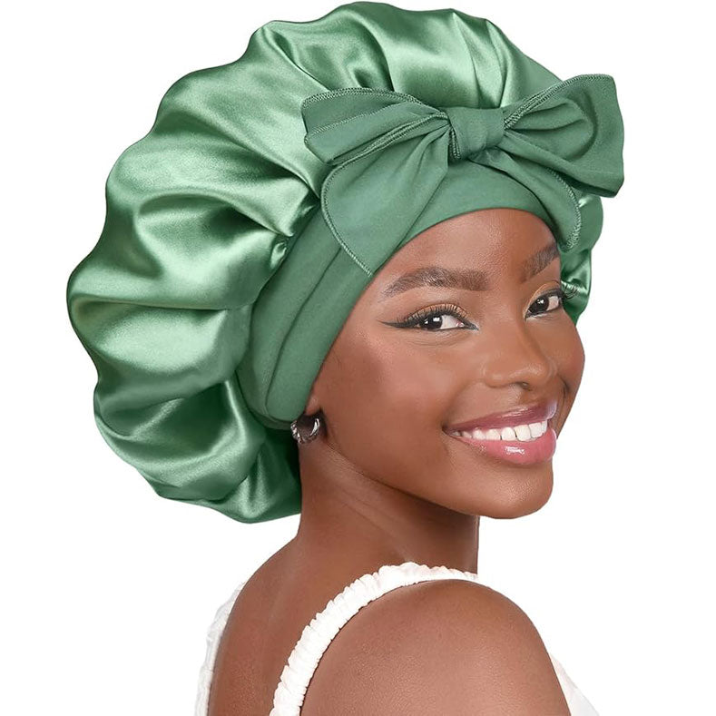 Silk Bonnet for Sleeping Women - Satin Bonnet for Curly Hair with Adjustable Tie Band