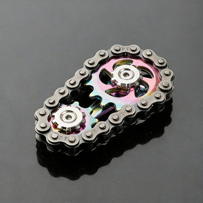 Bike Chain Gear Fidget Spinner, Metal Sprocket Chain Fidget Toy
