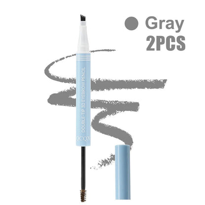 2PCS Dual-Ended 4-Tip Precision Eyebrow Pencil with Spoolie Brush