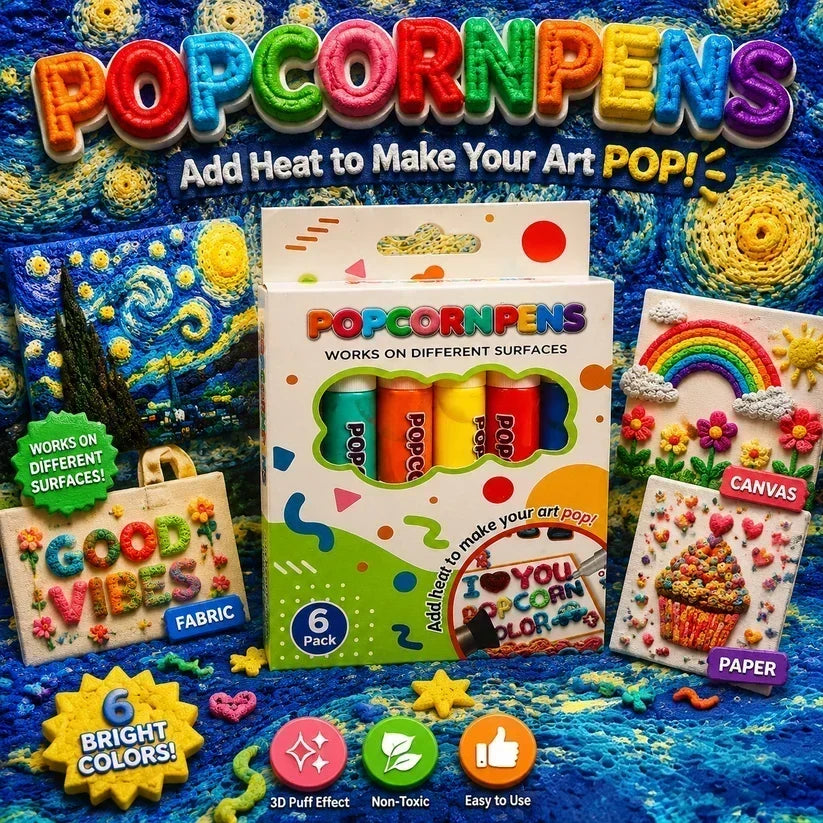 Magic Pen – Draw 3D with one stroke!🎄 DIY Bubble Popcorn Drawing Pens& Buy 1 Get 1 Free