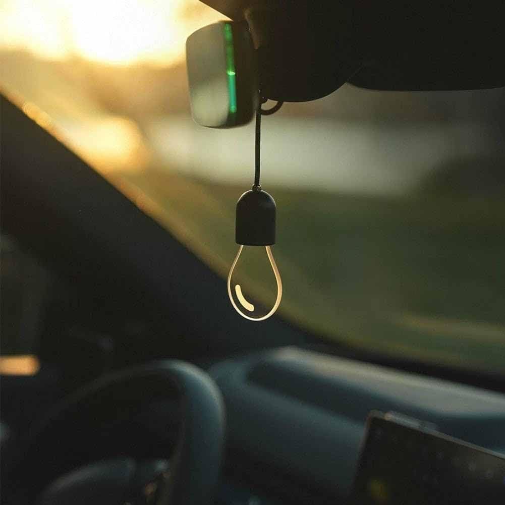 2D Bulbs Mini Car Charm for Vehicle Interior - Acrylic Board Ambient Ornament LED Lamp