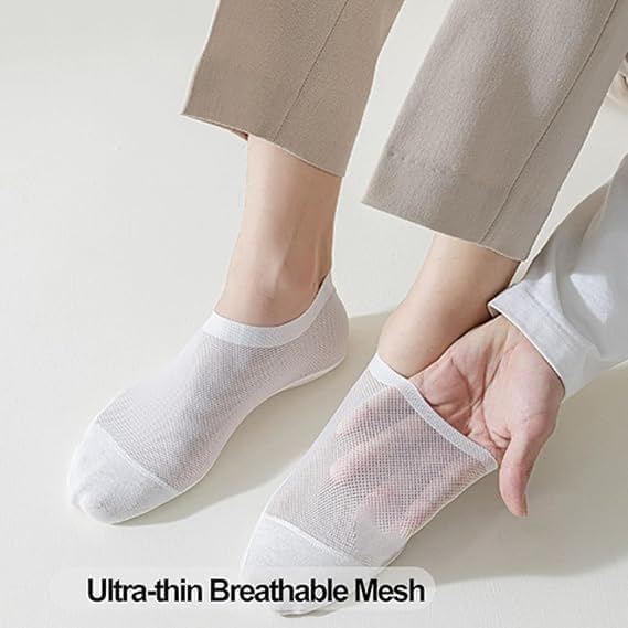6-Pack Breathable No Show Socks – Lightweight Ice Silk Liner Socks
