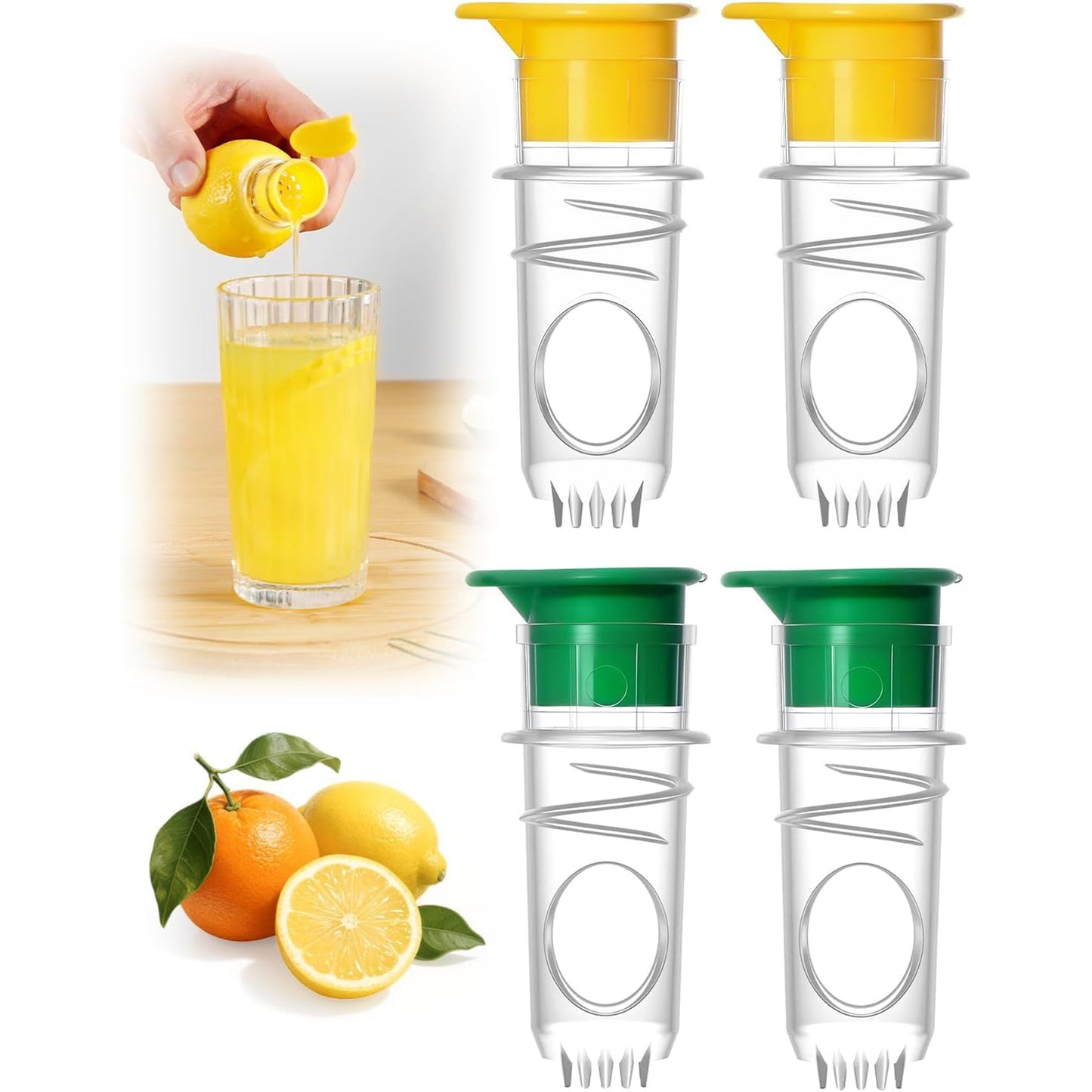 4Pcs Compact Handheld Lime & Orange Juicer for Home, Cooking, and Cocktails