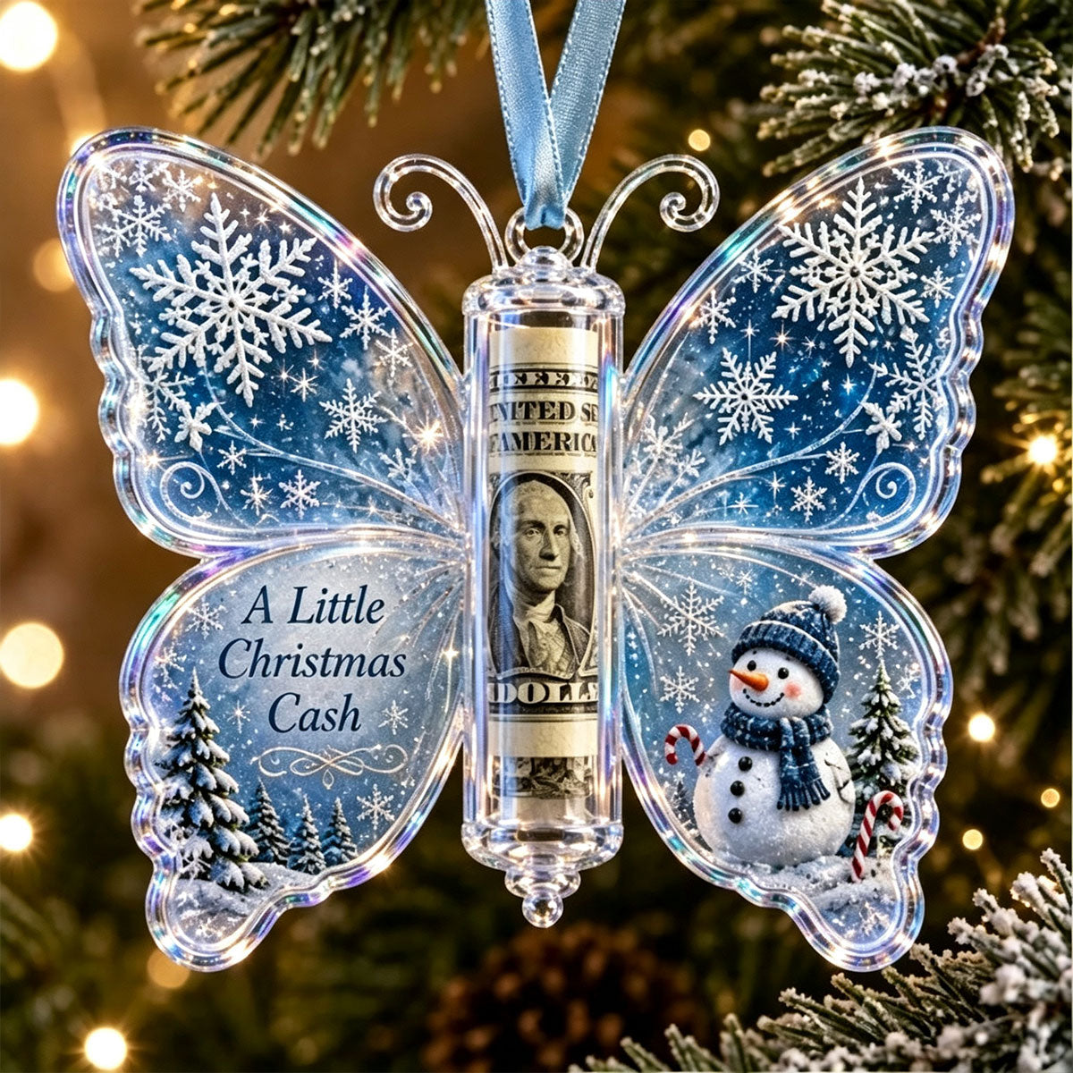 6PCS Butterfly Christmas Cash Gift Holder Ornament