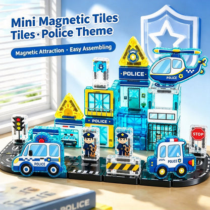 40 Pcs Mini Magnetic Tiles Construction Building Blocks Toy with Iron Storage Box