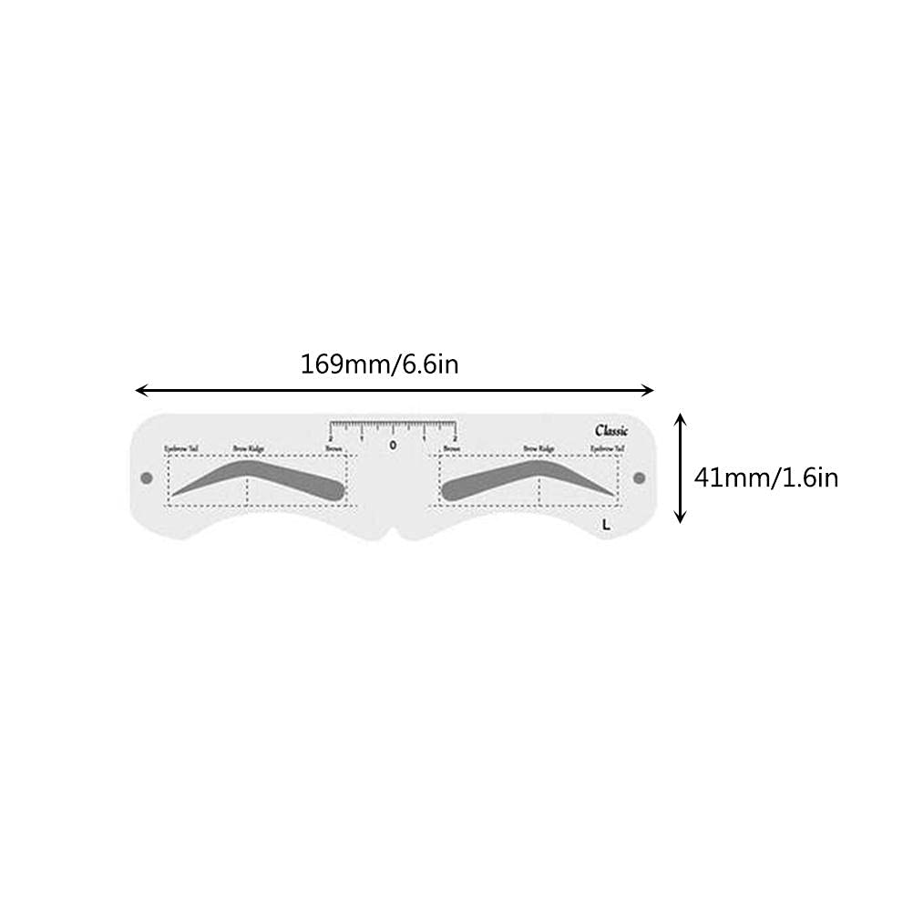 6 Styles, Soft, Reusable Eyebrow Template Kit with Strap
