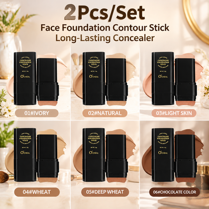 2PCS Face Foundation Contour Stick Long-wear Concealer