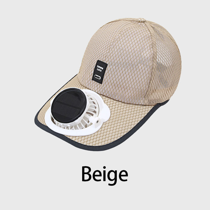 Men Women Solar Powered Fan Hat Cooling Baseball