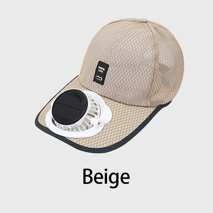 Men Women Solar Powered Fan Hat Cooling Baseball