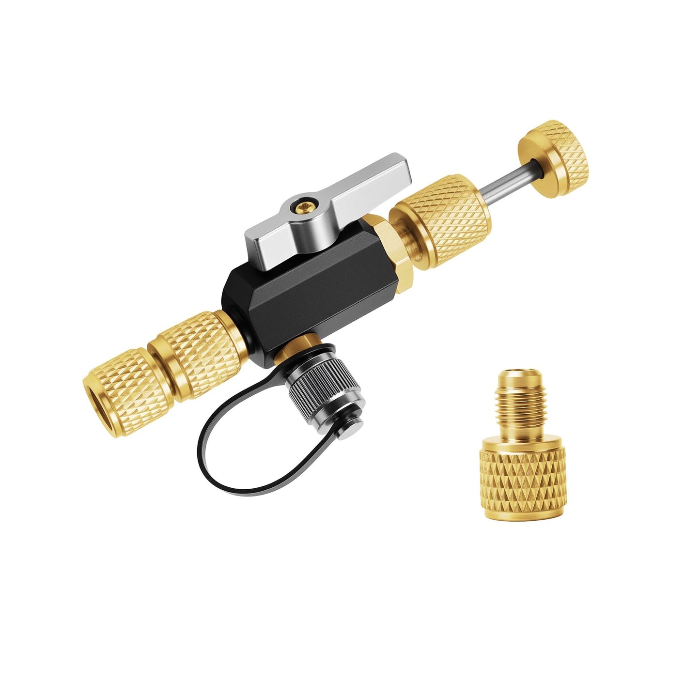 Valve Core Remover Installer Tool, 1/4"& 5/16" Dual Valve Mega Flow Vacuum-Rated Valve Core Removal Tool, 20 Microns Vacuum