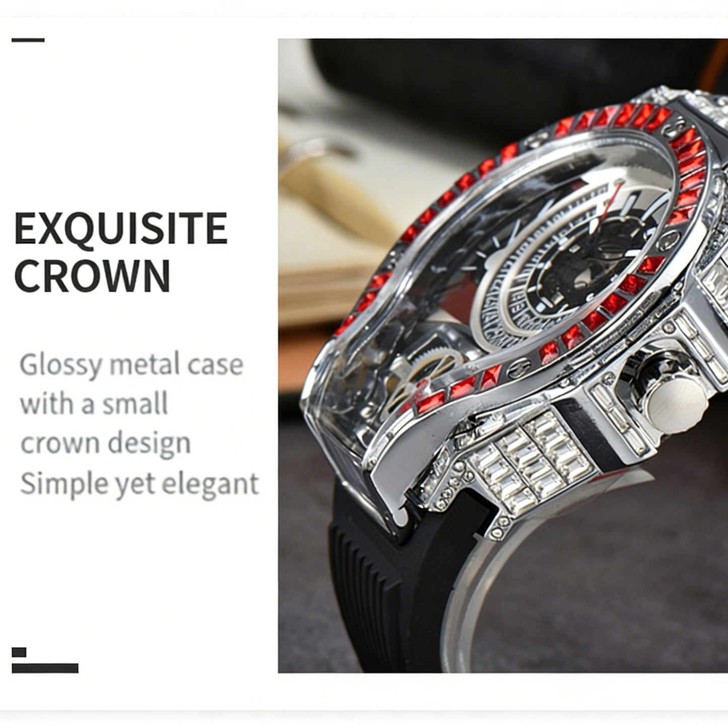 Stylish Three-Hand Sports Watch with Large Dial