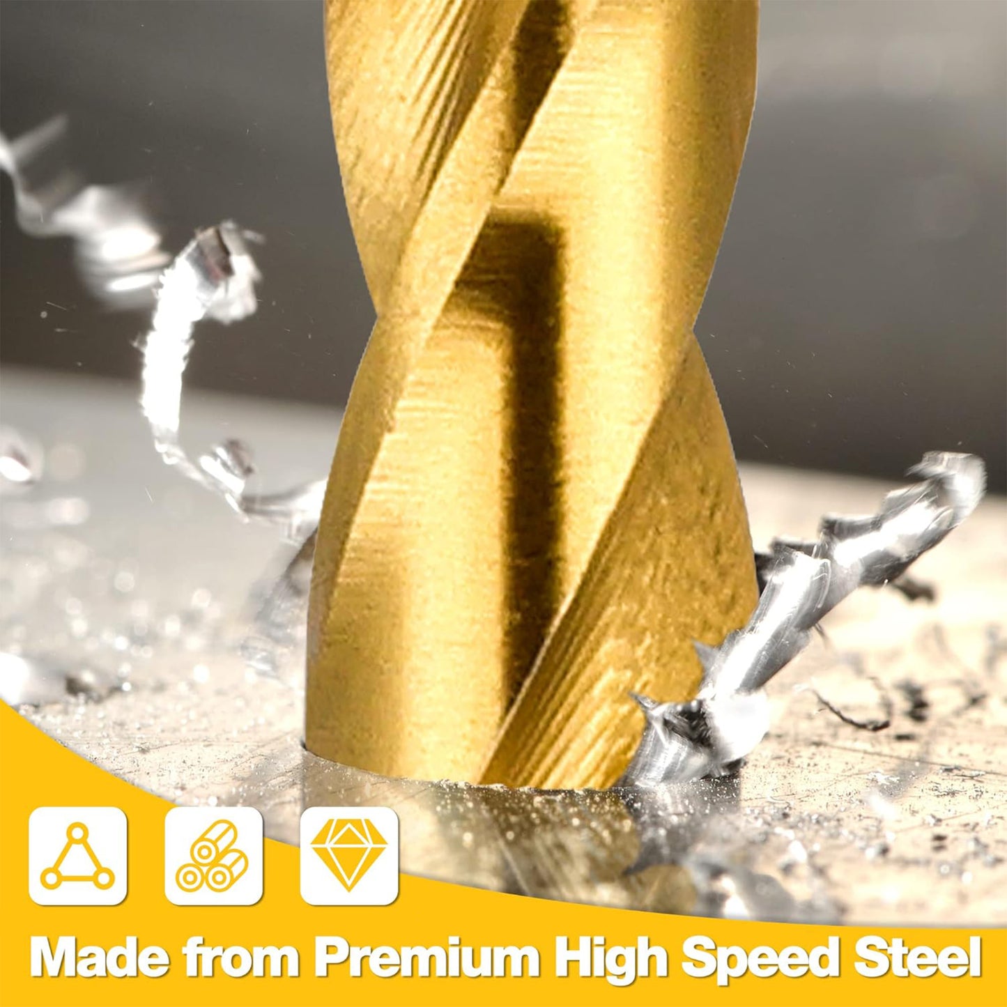 50Pcs/Set High Speed Steel HSS Titanium Coated Twist Bits 1mm 1.5mm 2mm 2.5mm 3mm