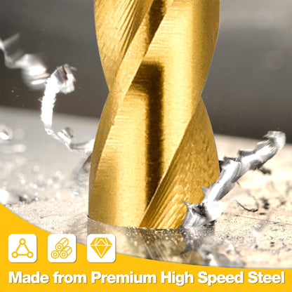 50Pcs/Set High Speed Steel HSS Titanium Coated Twist Bits 1mm 1.5mm 2mm 2.5mm 3mm