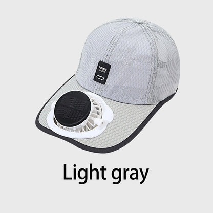 Men Women Solar Powered Fan Hat Cooling Baseball