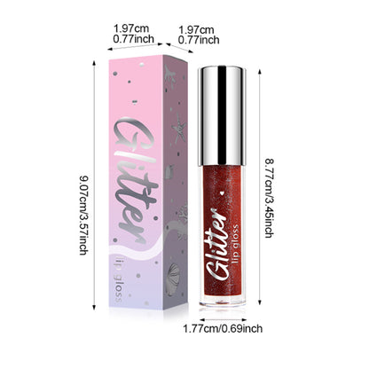 4Pcs/Set Glitter Shimmer Lip Gloss Set, Non-Sticky, Moisturizing Lip Makeup