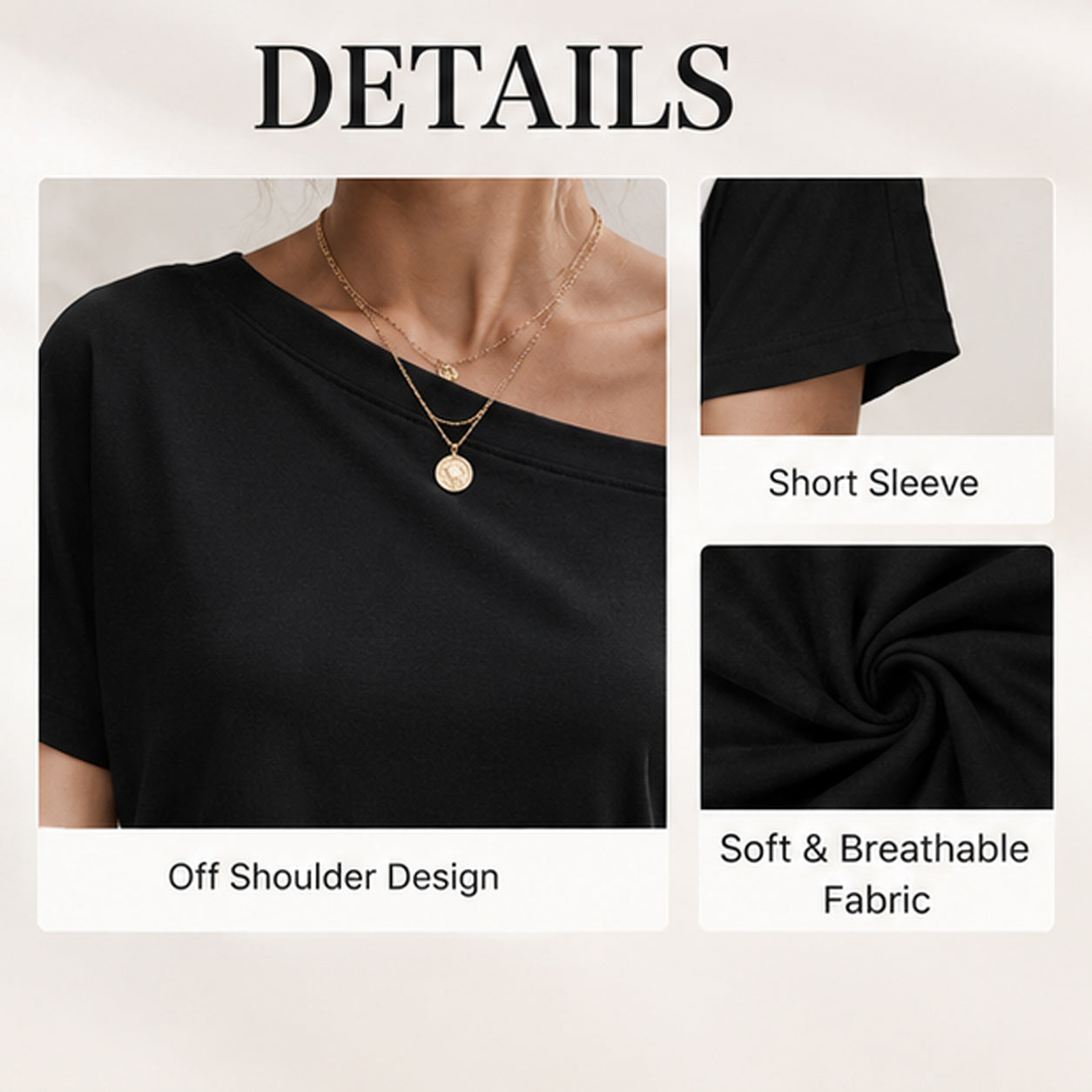 Off The Shoulder Top, Short Sleeve Basic T-shirt