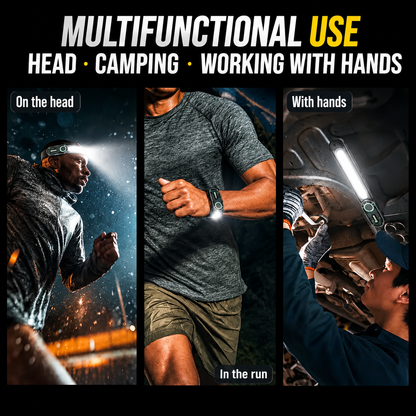 3-in-1 LED Headlamp, 300 Lumens, USB-C Rechargeable