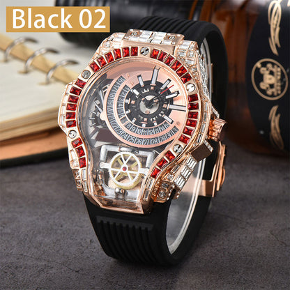 Stylish Three-Hand Sports Watch with Large Dial