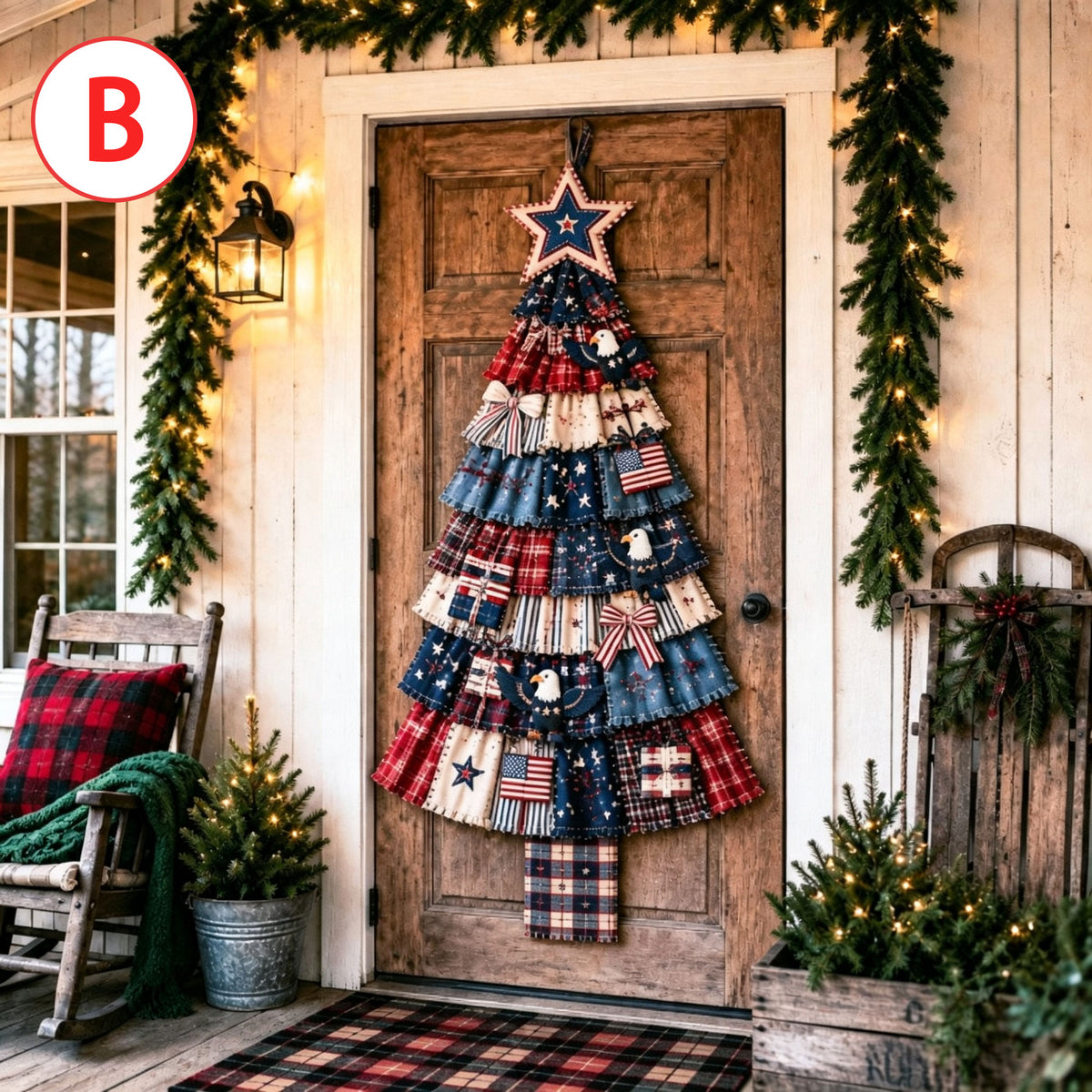 Handmade Fabric Christmas Tree Wall Decor