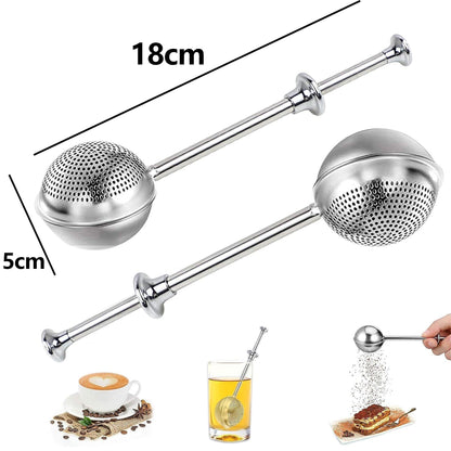 2Pcs Stainless Steel Flour Sifter – Multi-Purpose Strainer for Baking, Tea, Sugar, and Powder