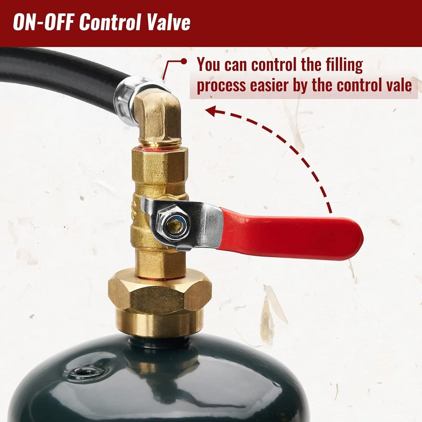 Propane Refill Adapter for 1 lb. Tanks, 3FT Hose with Pressure Gauge & Valve