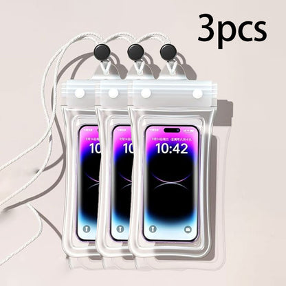 3pcs Universal Floatable IPX8 Waterproof Phone Pouch with Touchscreen - Underwater Photography, for Swimming, Rafting, Diving