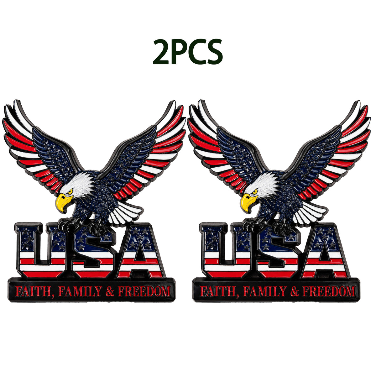 2PCS 3D Bald Eagle Car Emblem/Badge