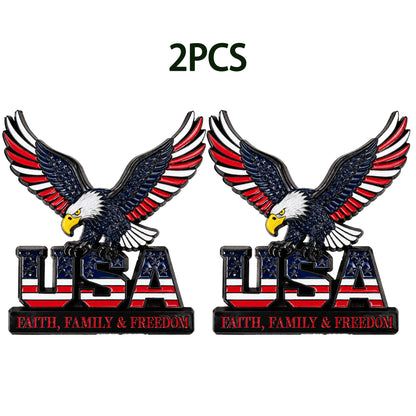 2PCS 3D Bald Eagle Car Emblem/Badge