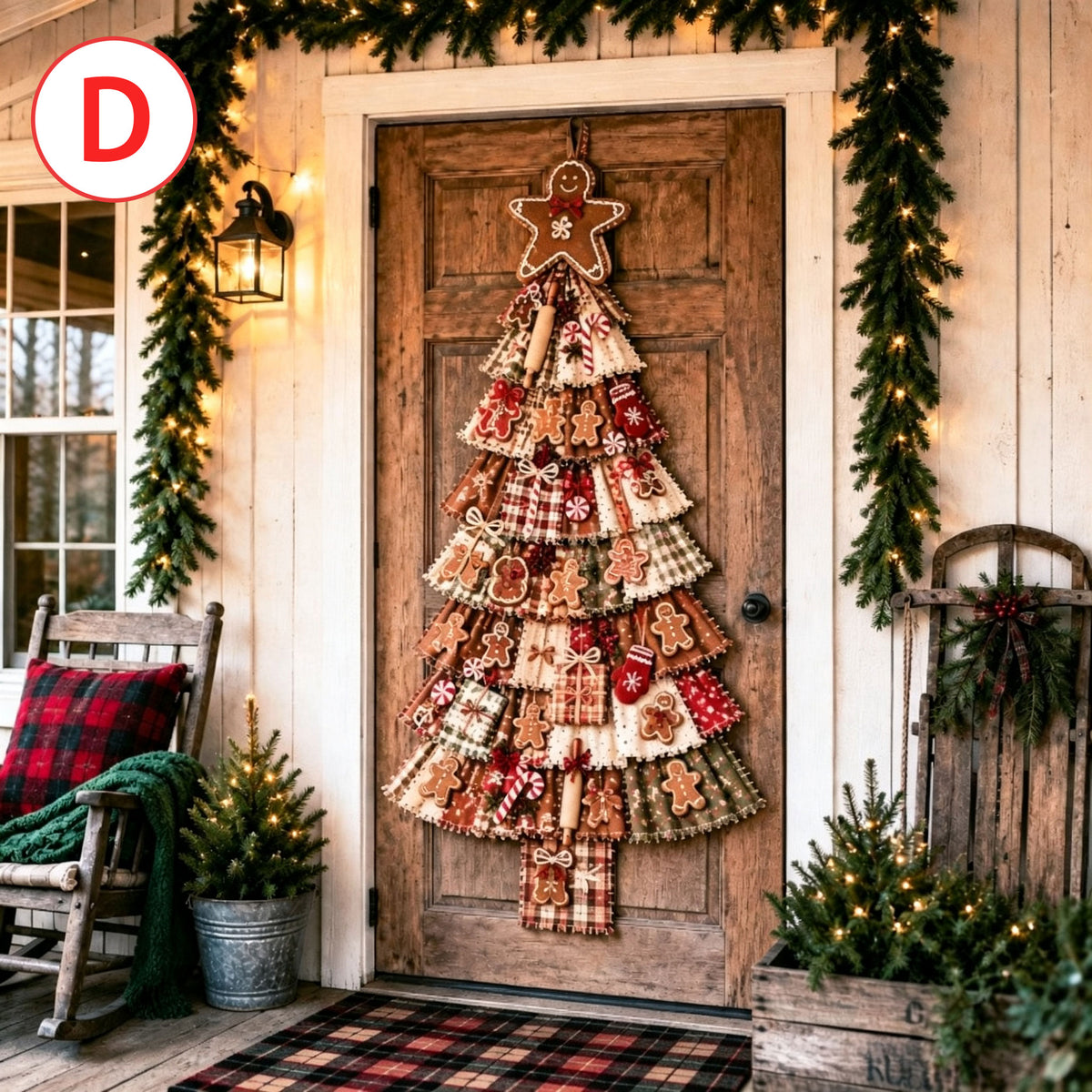 Handmade Fabric Christmas Tree Wall Decor