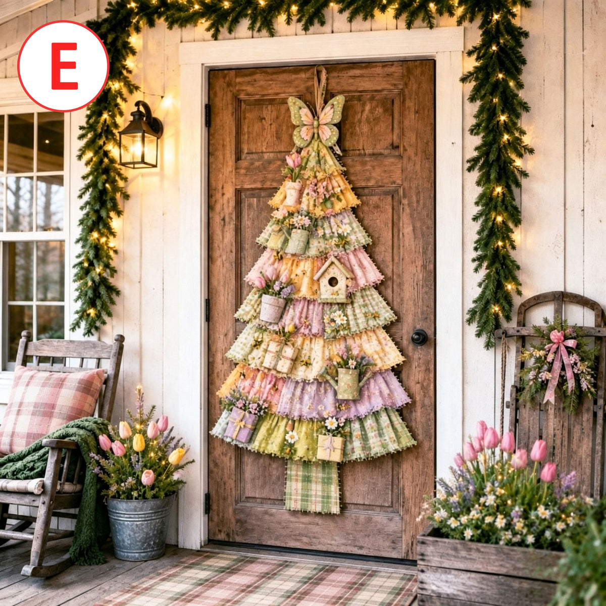 Handmade Fabric Christmas Tree Wall Decor