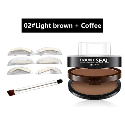 Eyebrow Powder,Waterproof Eyebrow Stamp 3 Pairs Stamp with Brow Brush