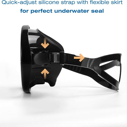 Snorkeling Gear for Adults - Anti-Fog Tempered Glass Mask