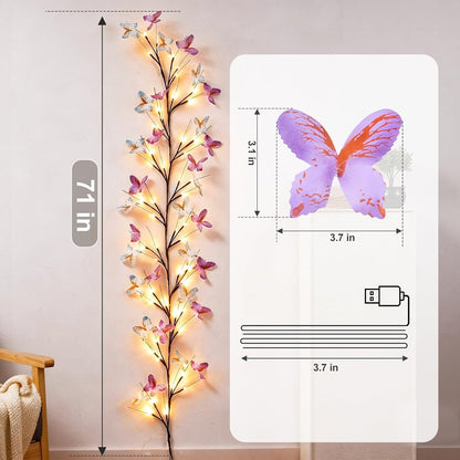 LED Flexible Vine Lights with Butterflies