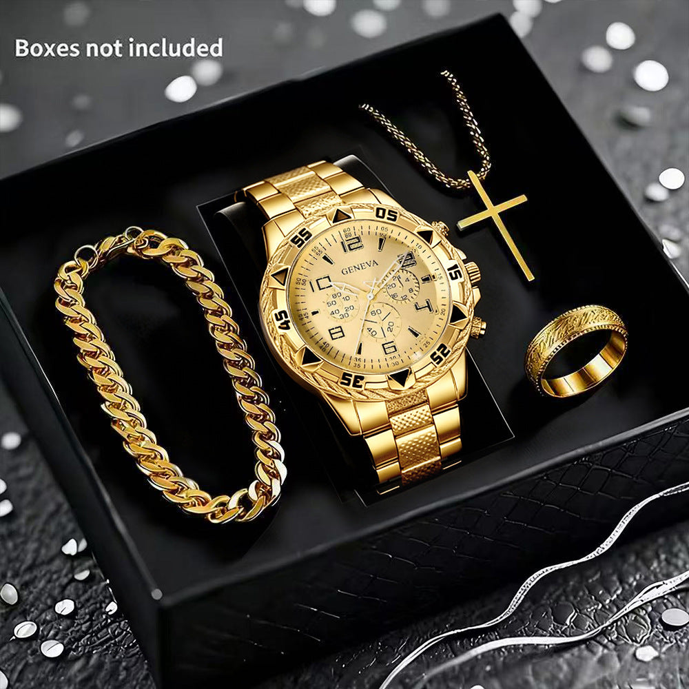Men's 4-Piece Watch and Jewelry Set