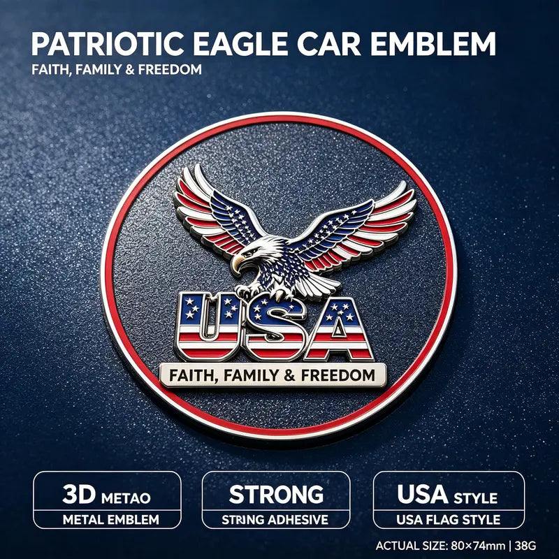 2PCS 3D Bald Eagle Car Emblem/Badge