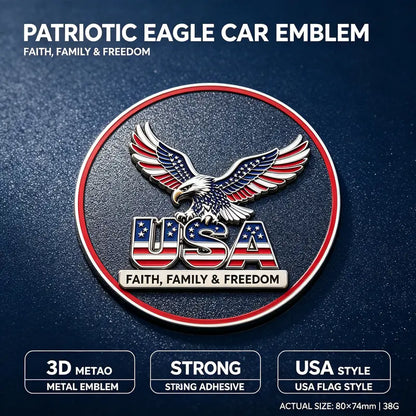 2PCS 3D Bald Eagle Car Emblem/Badge
