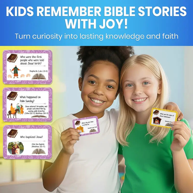 Bible Trivia Portable Card Game Set - 300 Engaging Questions