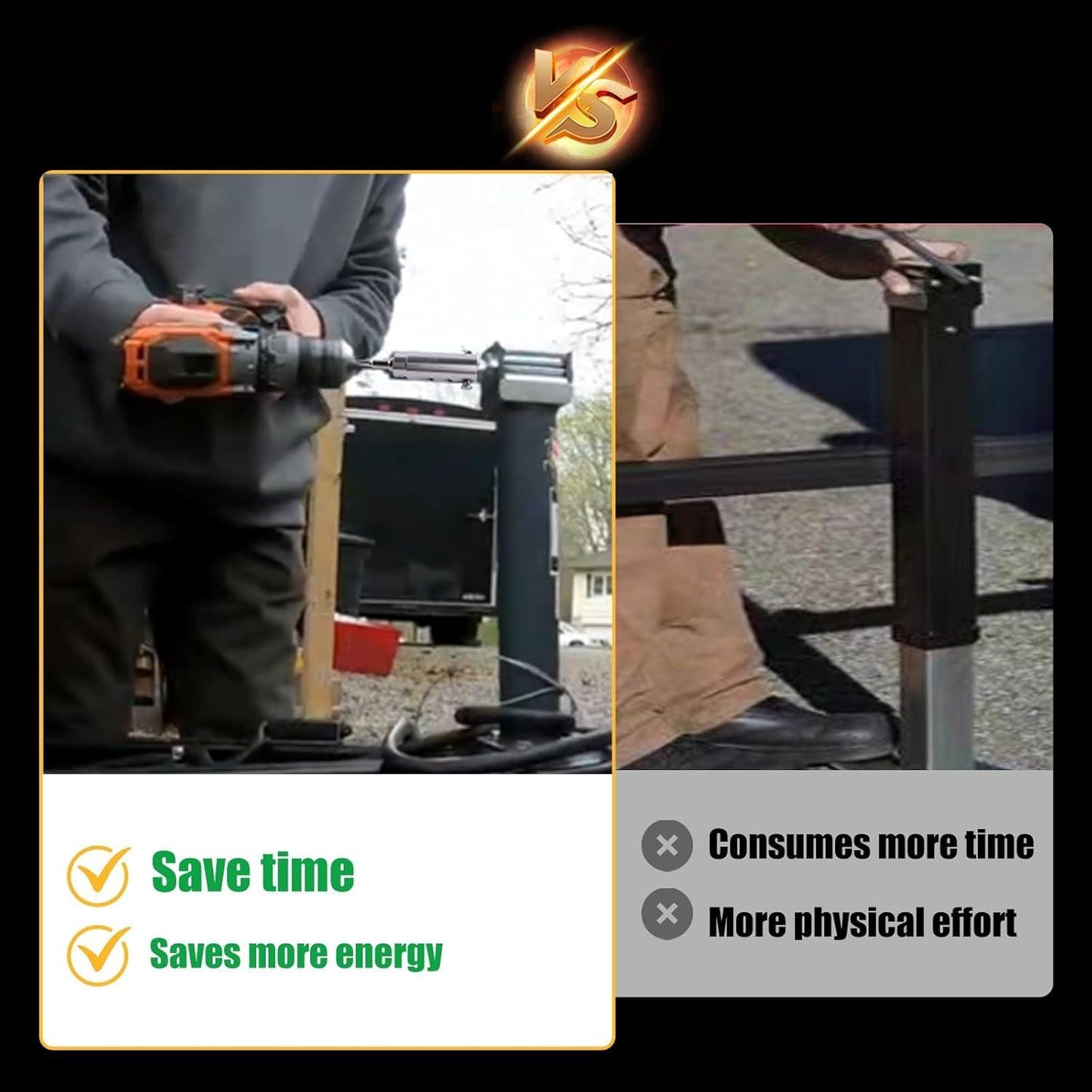 Trailer Jack Drill Adapter Compatible Set