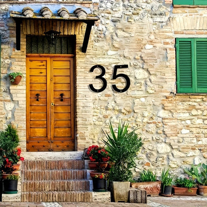 Weather-resistant outdoor metal house numbers