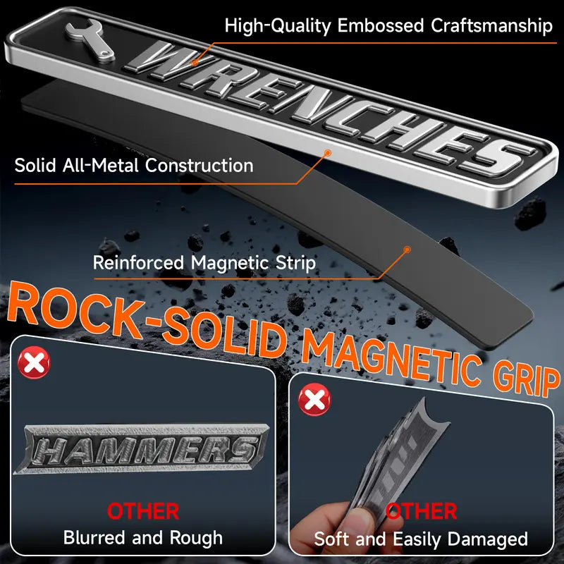 12 Pack of Magnetic Toolbox Labels,Designed for toolboxes