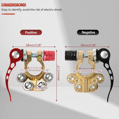 2 PCS Car Battery Terminal Connectors