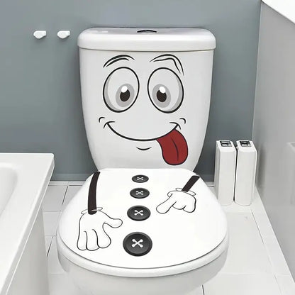 4Pcs Interesting Cartoon Face Self-Adhesive Disposable Stickers