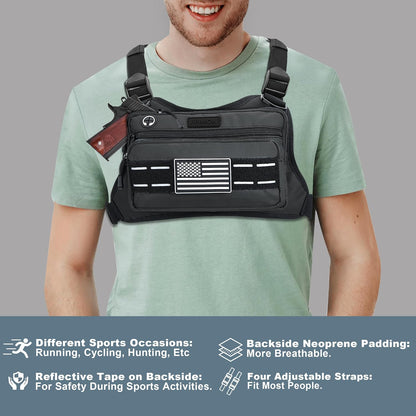 Black Unisex Tactical Chest Vest