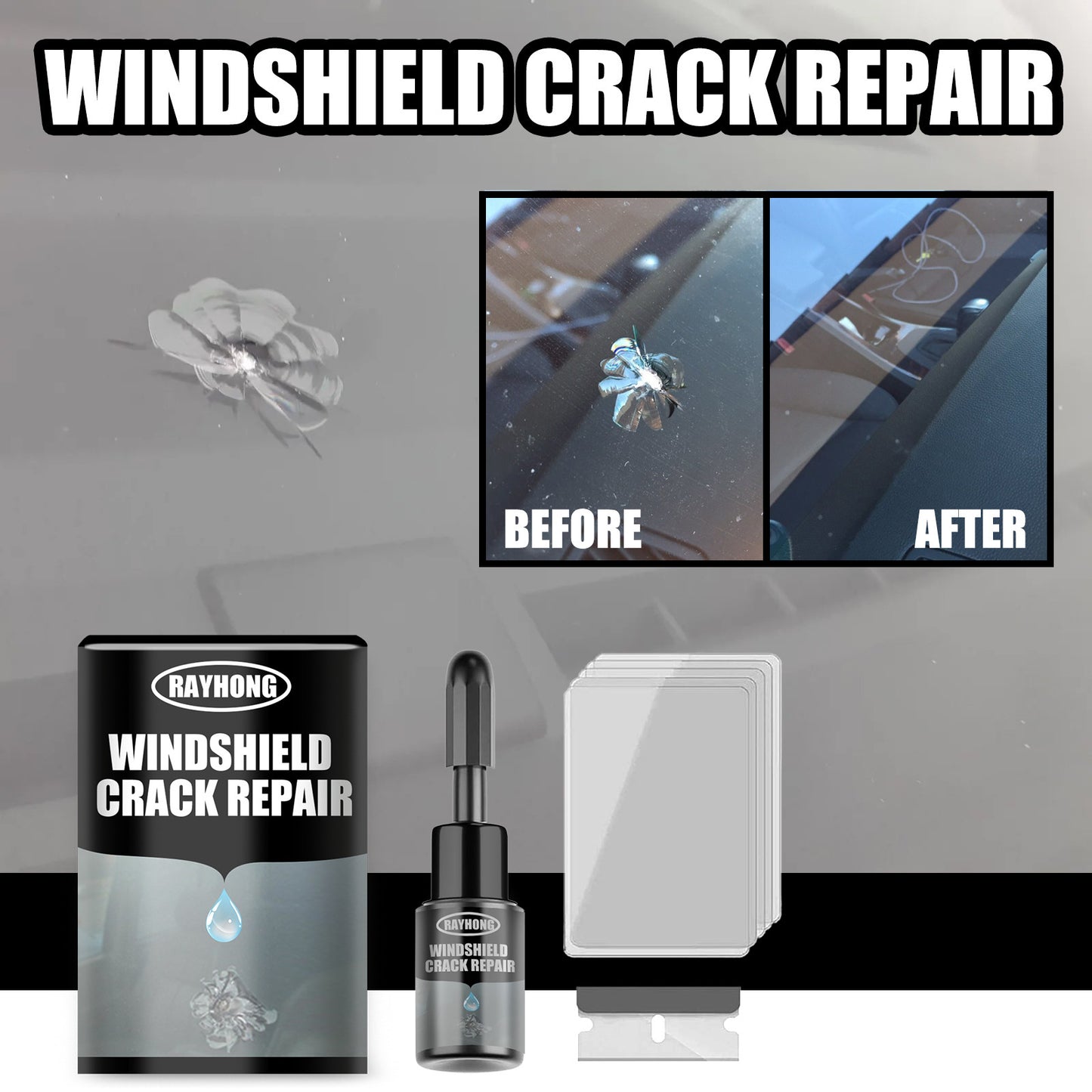 Windshield Crack Repair - Rayhong Car Windshield Crack Repair Kit