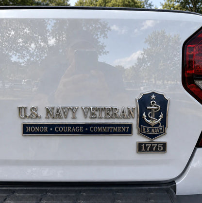 US Veterans Metal Car Emblem/Badge Series