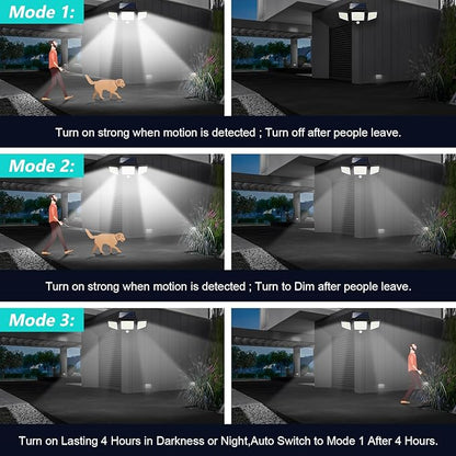 Solar Outdoor Lighting with Remote Control – Motion Sensor LED Wall Light